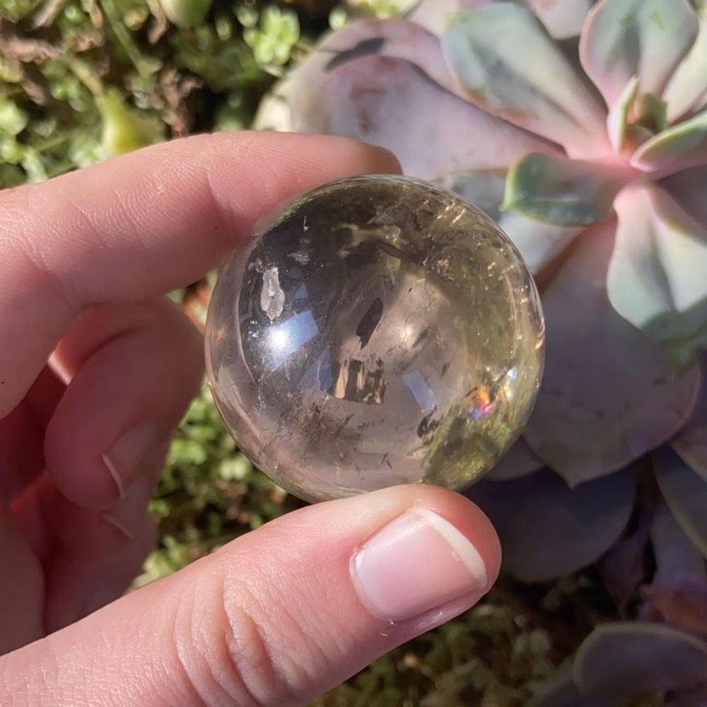 45mm Smoky Quartz Sphere With Rainbows 🌈